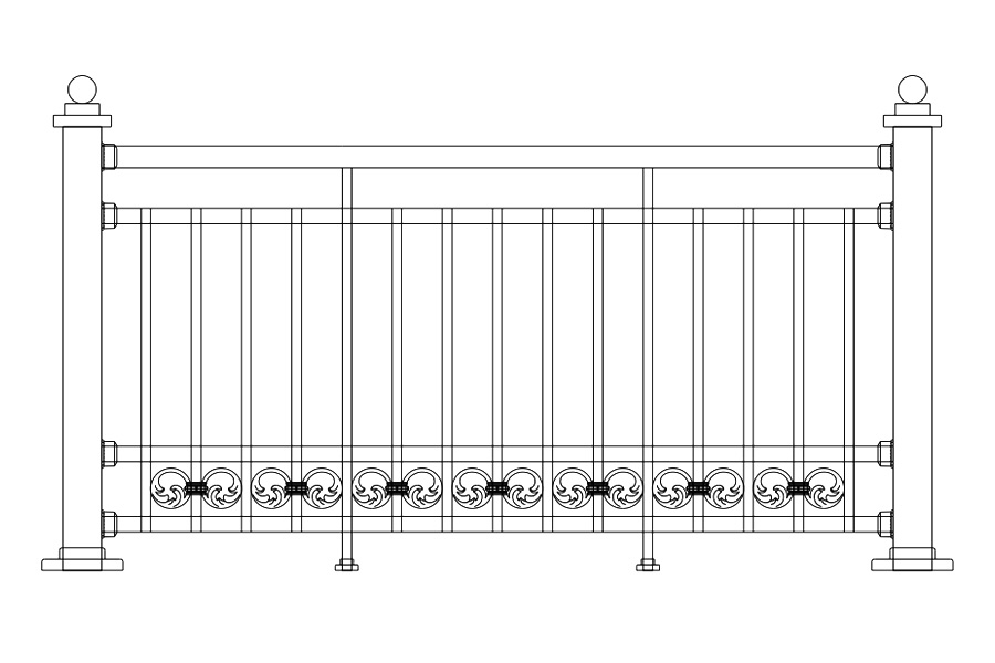 8080 Aluminium balustrade