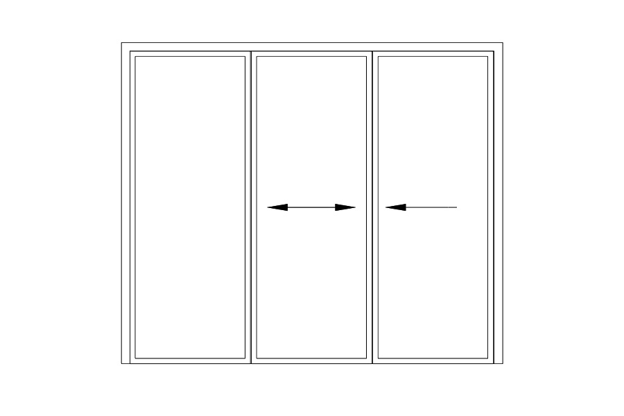 Kitchen top rail linkage sliding door